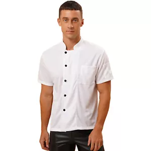 Mens Jacket Tops Chef Classic Coat With Pockets Uniform Hotel Cooking Kitchen - Picture 1 of 58