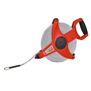 Fiberglas - Messband Maßband Rollmeter 100 m orange signalfarben mit Kurbel - Bild 1 von 4