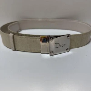 Christian Dior Belt Beige Canvas Women's From Japan i7251 - Picture 1 of 5