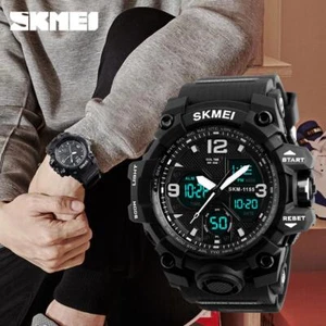 BIG DIAL Herrenuhr Army Military Alarm Analog & Digital Wasserdicht Armbanduhr - Bild 1 von 2