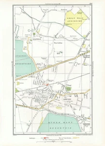ASHFORD STAINES-UPON-THAMES. Stanwell Feltham Heathrow Bedfont 1933 alte Karte - Bild 1 von 1
