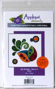 #1117 APPLIQUE ELEMENTZ - ZEN GARTEN BATIKS - BLOCK #7 - APPLIKATIONSSET - NEU IN VERPACKUNG! - Bild 1 von 2