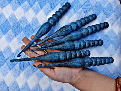 Soft Handle Crochet Hooks Needles Knit Yarn Weave Craft Wood Classic Set of 7 H - Image 1 of 4