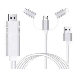 Cavo HDTV Mirroring HD Adattatore Video Streamer 1080P Type-C Light USB HDMI - Foto 1 di 10