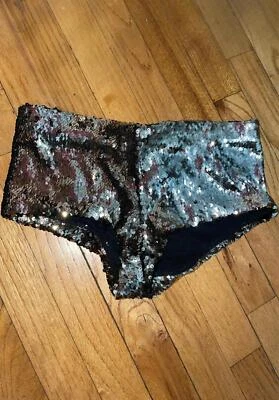 Harley Quinn Color Cambiante Lentejuelas Sirena Magia Plata Negro Pantalones Cortos Cosplay Foto 1 de 4