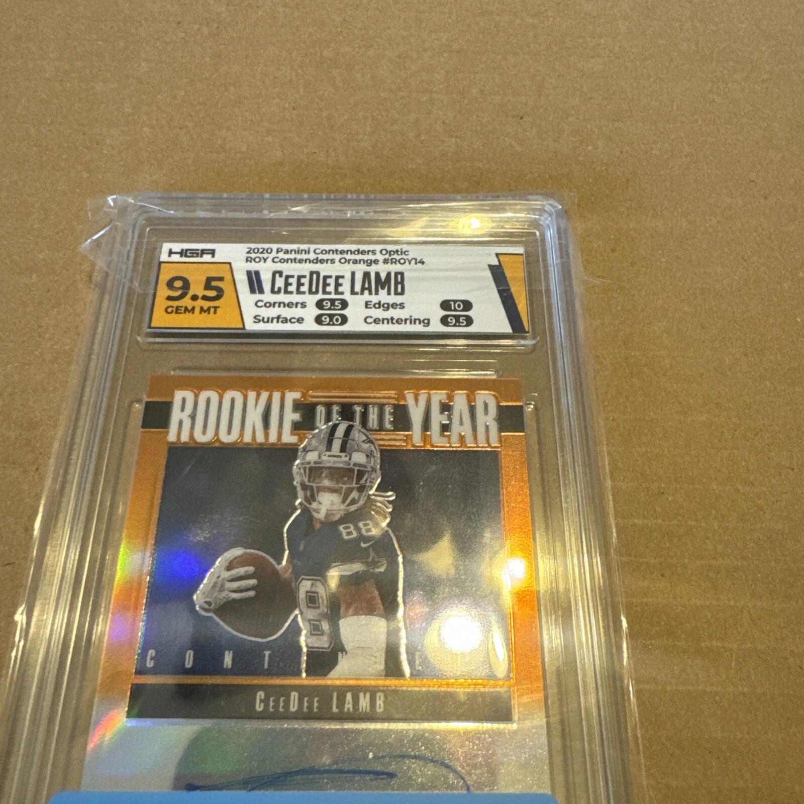 2020 Contenders Optic Ceedee Lamb Rookie Of The Year Auto Orange #/50 ROY14