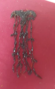Trachtenapplikat ; Trachtenschmuck; ; rodiertes Glas; feine Arbeit , um 1880 - Bild 1 von 3