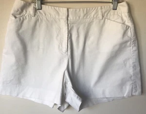 Pantaloncini casual donna Ann Taylor bianco cotone elasticizzato 4" cuciture interne taglia 14 - Foto 1 di 6