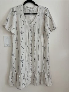 Jane + Delancey Womens Linen Blend Button Front Dress Short Sleeve Size S NWOT - Picture 1 of 9