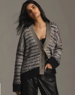 Cardigã Anthropologie Pilcro Mash Up Suéter Estampa Mista 3 Botões Feminino Tamanho G - Imagem 1 de 4