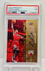 2009-10 Derrick Rose Upper Deck #78 Signature Collection Auto PSA 7 Bulls - Picture 1 of 2