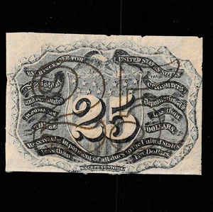 25 Cent 2nd Issue Fractional Currency Fr-???? BLUE GREEN SPECIMEN - Picture 1 of 7