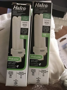 Halco 13W; 2700K; G24Q-1 Base; Double Tube Compact Fluorescent Bulbs (2), US SLR - Picture 1 of 4