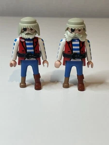 Playmobil Figurina 2X Barba Grigia Pirata Peg Gamba Patch 1996 - Foto 1 di 8