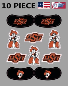 10PC Oklahoma State Cowboys Waterless Peel & Stick Temp Tattoos Eye strips - Picture 1 of 2