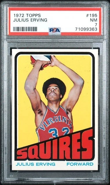 1972-73 Julius Erving RC Rookie Topps #195 Squires classificação PSA 7 QUASE PERFEITO ESTADO PERFEITO - Imagem 1 de 2