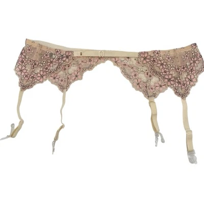 Cosabella Paradiso Size M/L Garter Belt Lace Floral Adjustable Beige Pink - Image 1 of 4