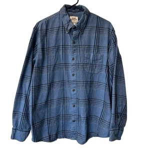 Blake Shelton Lands End Herren Flanell Hemd XL blau kariert Knopfleiste - Bild 1 von 9