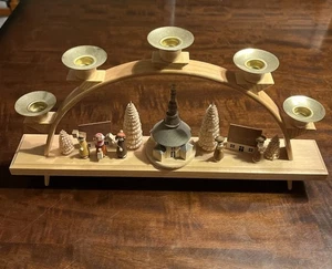 Vintage Germany Weihnachten Erzgebirge Richard Gläser Holz Kirche Kerzenbogen - Bild 1 von 13