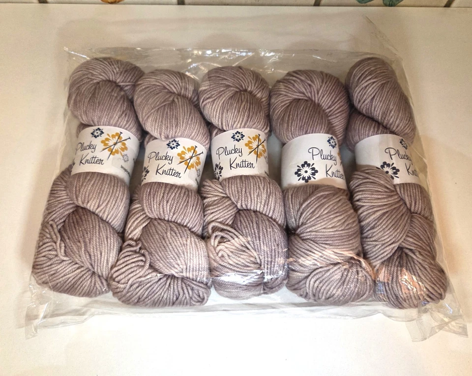 Plucky Knitter Primo Aran Yarn Color Old Lace 5 Skeins - Image 1 of 1