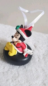 Hallmark Ornament Disney  Minnie Mouse Snow Tubing Christmas Santa Outfit  - Picture 1 of 2