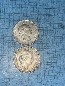 2- Schweiz, Schweizer 20 Rappen Münze, 1950B 1959 B schön zirkuliert - Bild 1 von 2