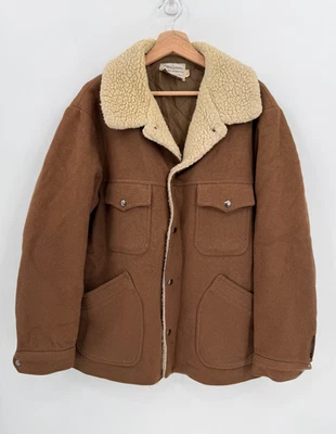 Vintage Pendleton Mens Western Wear Wool Shearling Rancher Coat Size XL Lined - Image 1 of 4