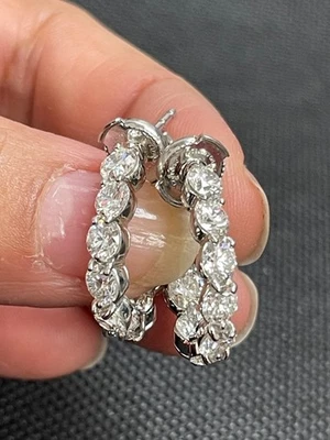 Tiffany & Co. Inside-out Hoops  Platinum Earrings - Image 1 of 4