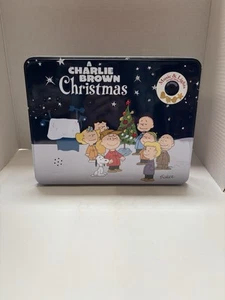 A Charlie Brown Christmas Tin Cookie Snoopy Lights w/ Jingle Bells Song Working - Picture 1 of 5