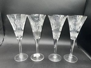 Set Of 4- Waterford Crystal Millennium Prosperity Champagne Flutes - Bild 1 von 6