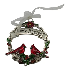 Ganz Family the true gift of Christmas Wreath CARDINAL CHRISTMAS ORNAMENT - Picture 1 of 4
