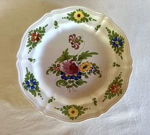Imolarte Italienische Keramik, handbemalter Speiseteller. Blumenstrauß. 10" d. - Bild 1 von 8