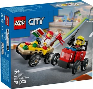 5702017812588 City 60458 Pizza vs. Fire Truck Race Car Pack LEGO - Bild 1 von 8
