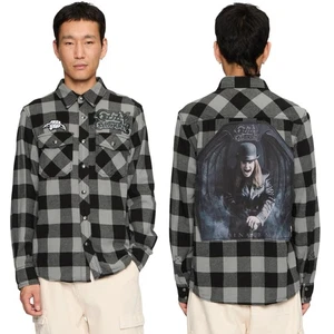 Brandit Ozzy Checkshirt Long Sleeve Men's Casual Shirt Heavy Metal Cotton - Picture 1 of 14