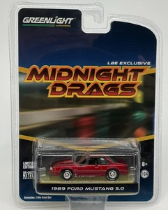 Ford Mustang 1989 fundido a presión Greenlight Midnight Drags 5,0 edición limitada 1:64 - Imagen 1 de 4