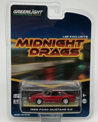 Ford Mustang 1989 fundido a presión Greenlight Midnight Drags 5,0 edición limitada 1:64 Foto 1 de 4