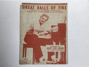 Jerry Lee Lewis Great Balls of Fire Original Sheet Music 1957. - Picture 1 of 12