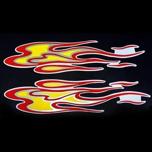 CAR DECORATION DECALS STICKER FLAME X 2 PIECES - Picture 1 of 3