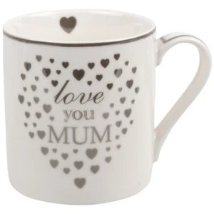 Heart To Home Love You Mum White China Mug Cup L&P - Picture 1 of 4