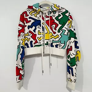 Alice + Olivia X Keith Haring Barron Sudadera corta con capucha talla XS Sudadera con cremallera - Imagen 1 de 12