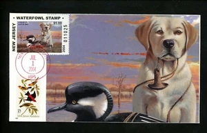 US FDC NJ New Jersey State Duck Stamp 2004 #43 Yellow Lab Puppy Phl Crowe #25/27 - Picture 1 of 2