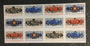 2023USA #5763-5766 Forever The Art of Skateboard - Block of 12   mint postage - Picture 1 of 1