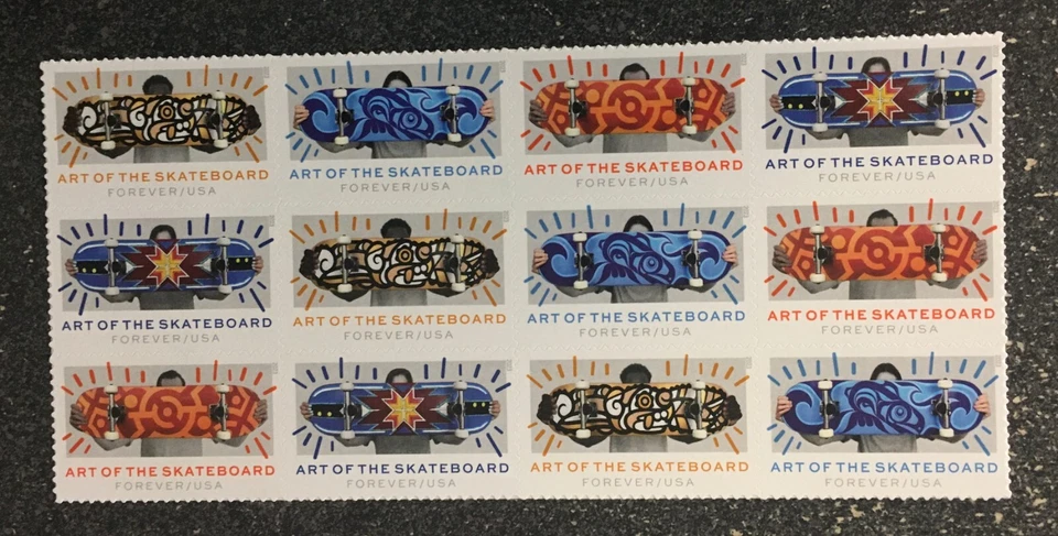 2023USA #5763-5766 Forever The Art of Skateboard - Block of 12   mint postage - Image 1 of 1