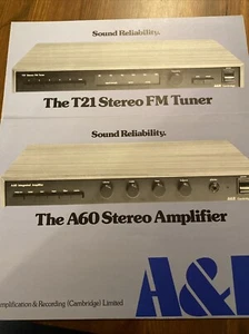A&R A60 Cambridge Amplifier + T21 Tuner Leaflet - KP68 - Picture 1 of 2