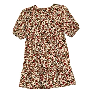 Old Navy Puff-Sleeve Tiered Patterned Swing Jersey Knit Girls Dress size Large - Picture 1 of 8