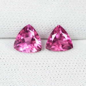 0.99 Cts Best Luster "HOT PINK " Natural Tourmaline - Trillion Pair...!!! - Picture 1 of 2