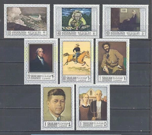 SHARJAH 0330-337 AMERICAN ARTISTS PAINTINGS KENNEDY PERFORATED SET - Bild 1 von 1