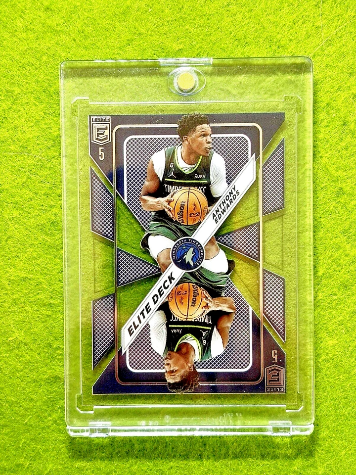 Anthony Edwards CLEAR Elite DECK CARD JERSEY #5 WOLVES SP  2023-24 Donruss Elite - Image 1 of 4