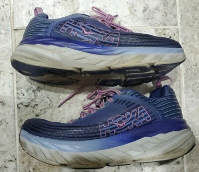Hoka One One Bondi Running Shoes Women's Size US7 Wide Blue Purple Grey - Image 1 of 4