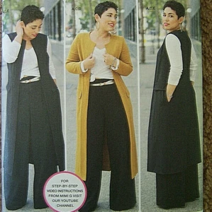 queen Dressy/casual SUIT PATTERN womens 22 24 26 28 PANTS VEST COAT TOP lose fit - Picture 1 of 2